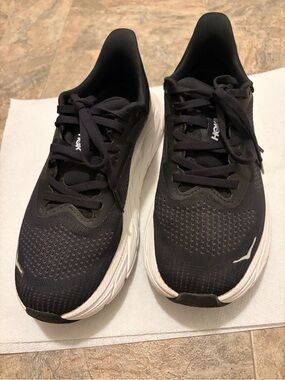 Hoka Black and White Women's Athletic Running Shoes